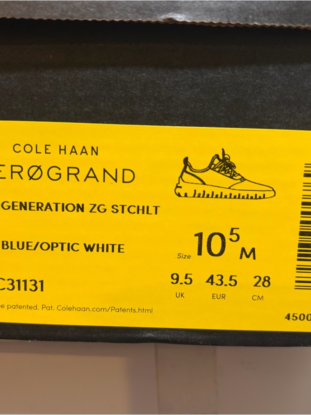 Cole Haan ZEROGRAND Men's Royal Blue Knit Lace-Up Sneakers with White Sole - Picture 9 of 9